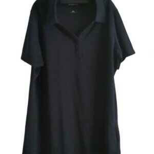 SportTek Black Polo Henley Black Short Sleeve Shirt Size Large #M-040